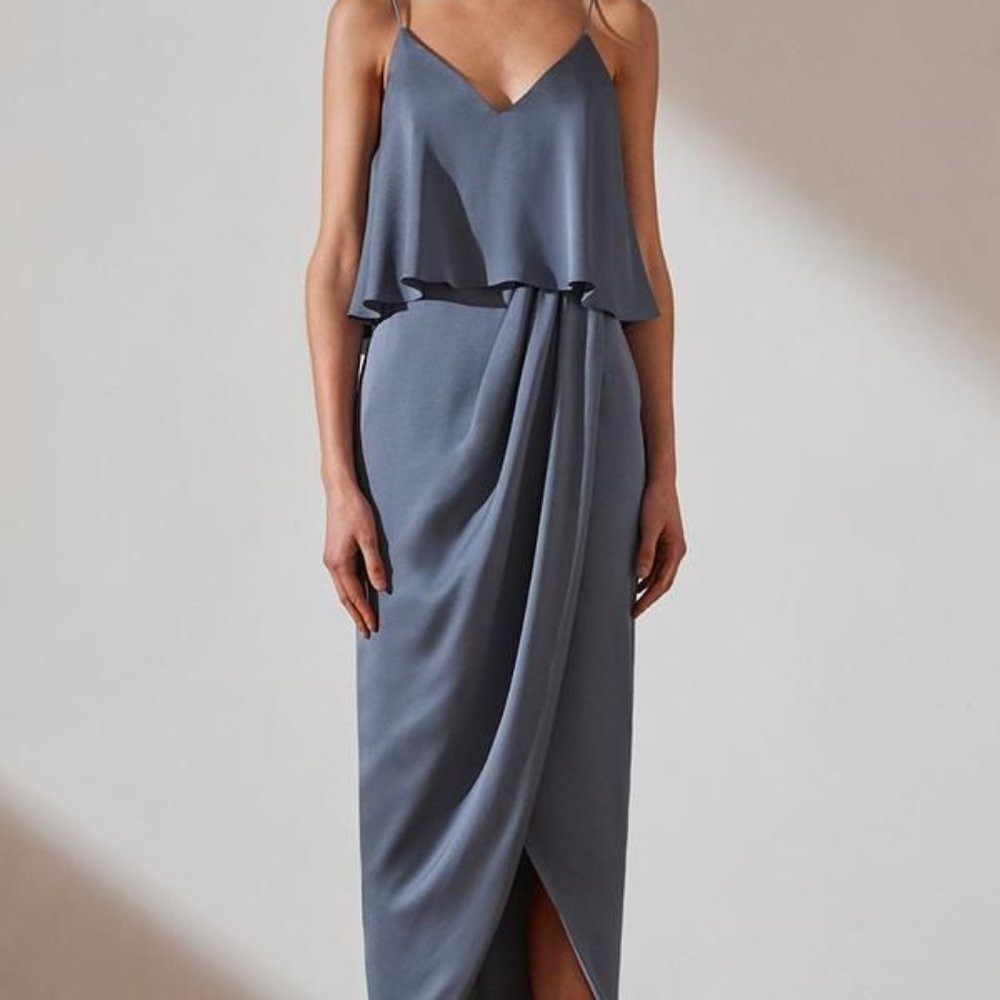 Shona Joy Silk Cocktail Frill Dress
